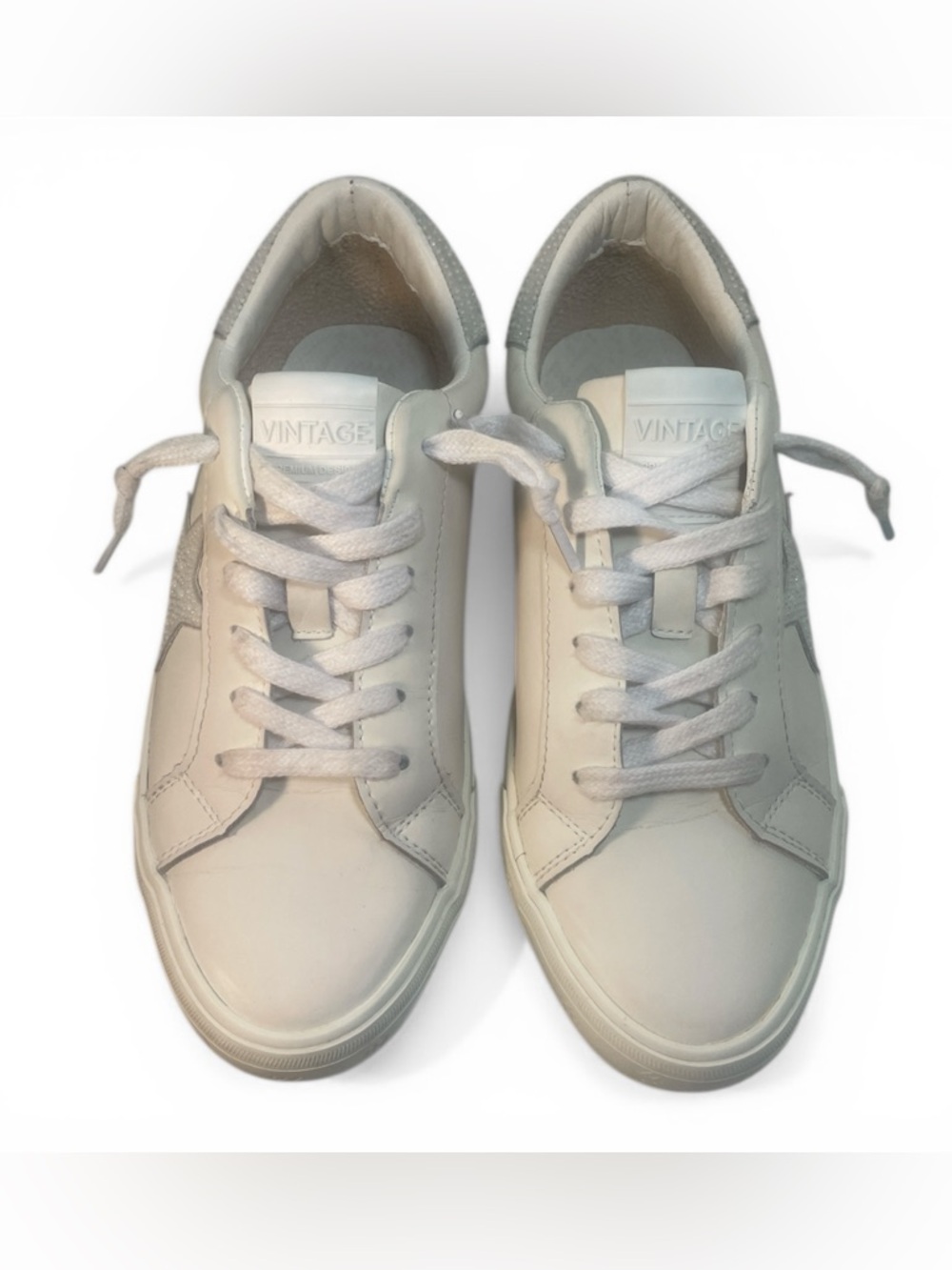 Vintage Havana Mighty White Pearl Low Leather Sneakers Womens Size 8.5 EUC